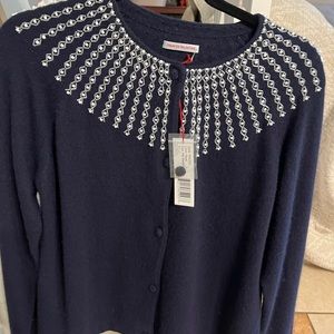 Frances Valentine RBG Beaded Cardigan Navy size M